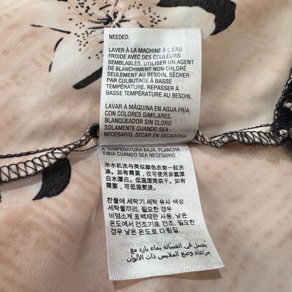 Alfani Women Sz PS Asymmetrical Top Floral Print Crochet Trim Round 3/4 sleeve - Picture 8 of 9